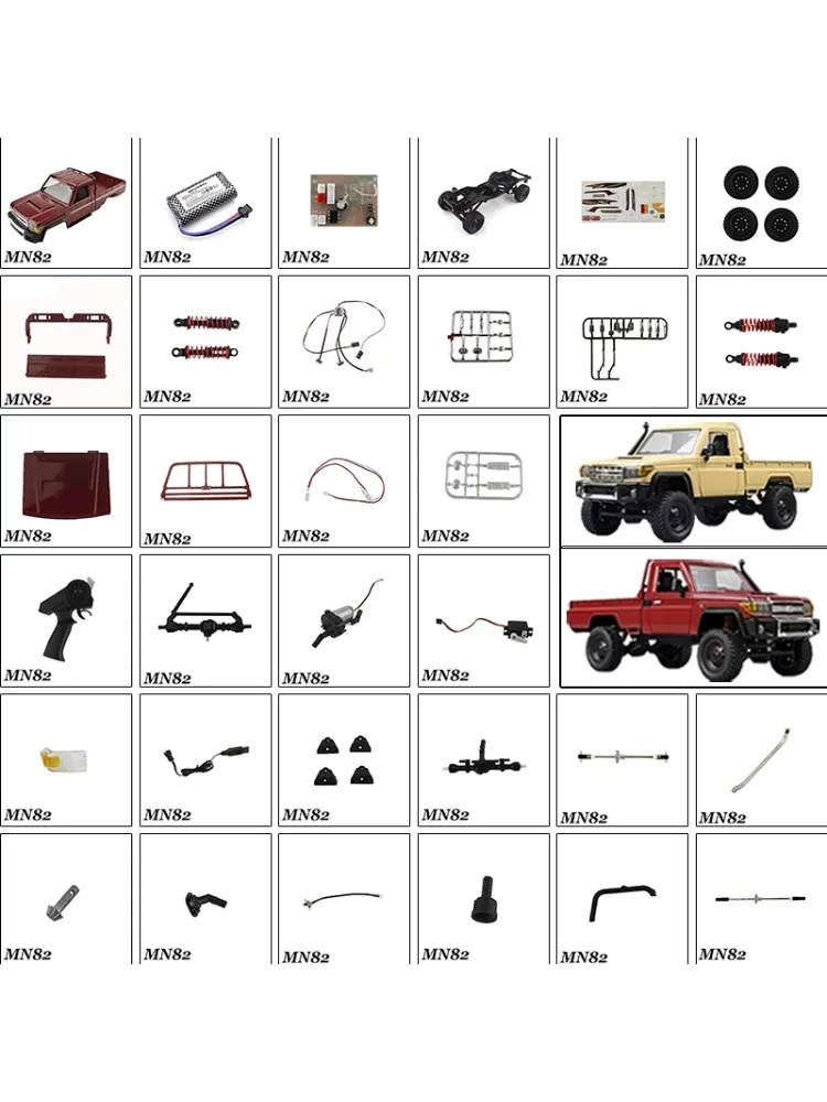 MN modèle MN82 rouge 82PRO 82S LC79 RC accessoires roue de mise à niveau sourcil Installation Non destructive pièces OP pièces sur chenilles Rc