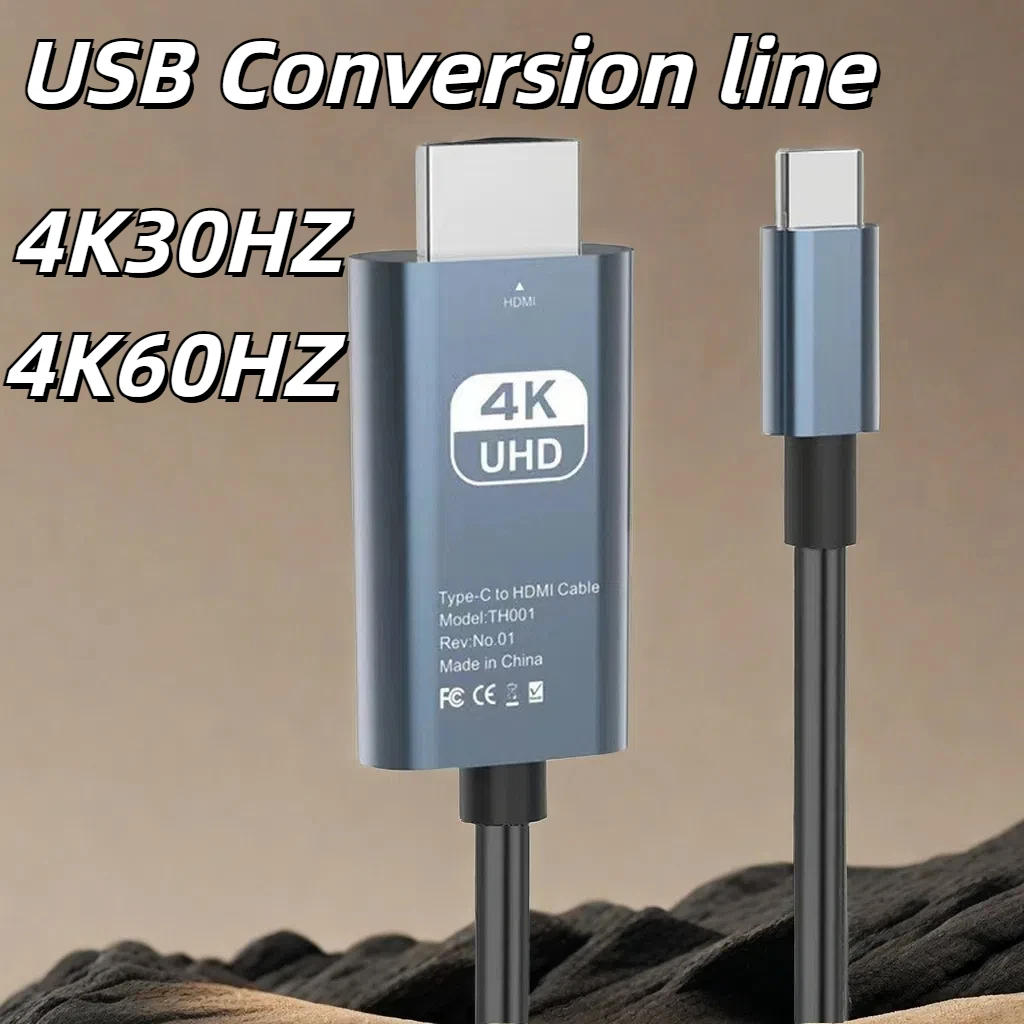 New USB C to HDMI Cable 4K Aluminum Type-C to HDMI Cord Support Thunderbolt 3 & 4 for iPhone 15 Series, MacBook, iPad Pro,Dell