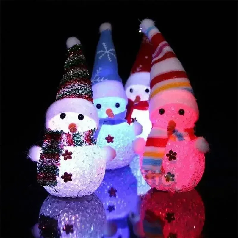 Boneco de neve luminoso LED para crianças, bola de luz intermitente, brinquedos brilhantes para crianças, enfeite de decoração de Natal, 1pc