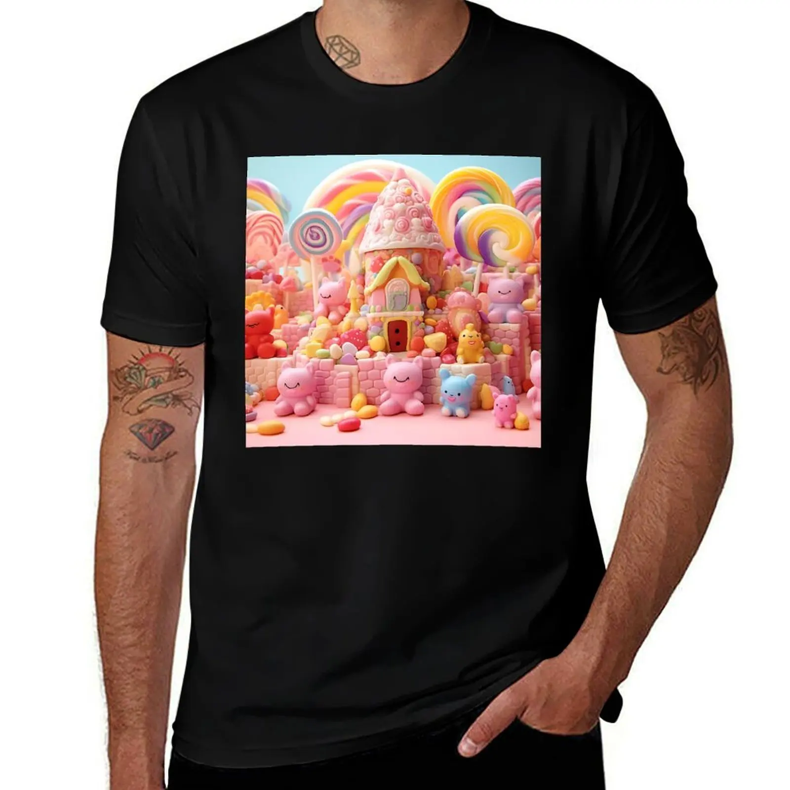 

Adorable kawaii characters in a whimsical candy land – sweet and charming fantasy. T-Shirt tshirts personalised mens fashion