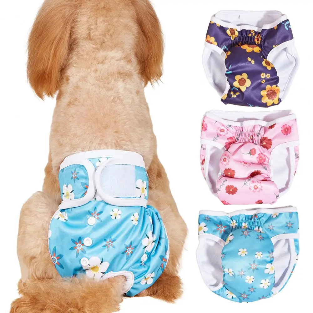 

Dog Sanitary Panties Female，Soft ，Infection Prevention，Flower Printing，Pet Dog Menstrual Sanitary Diaper，Pet Supplies