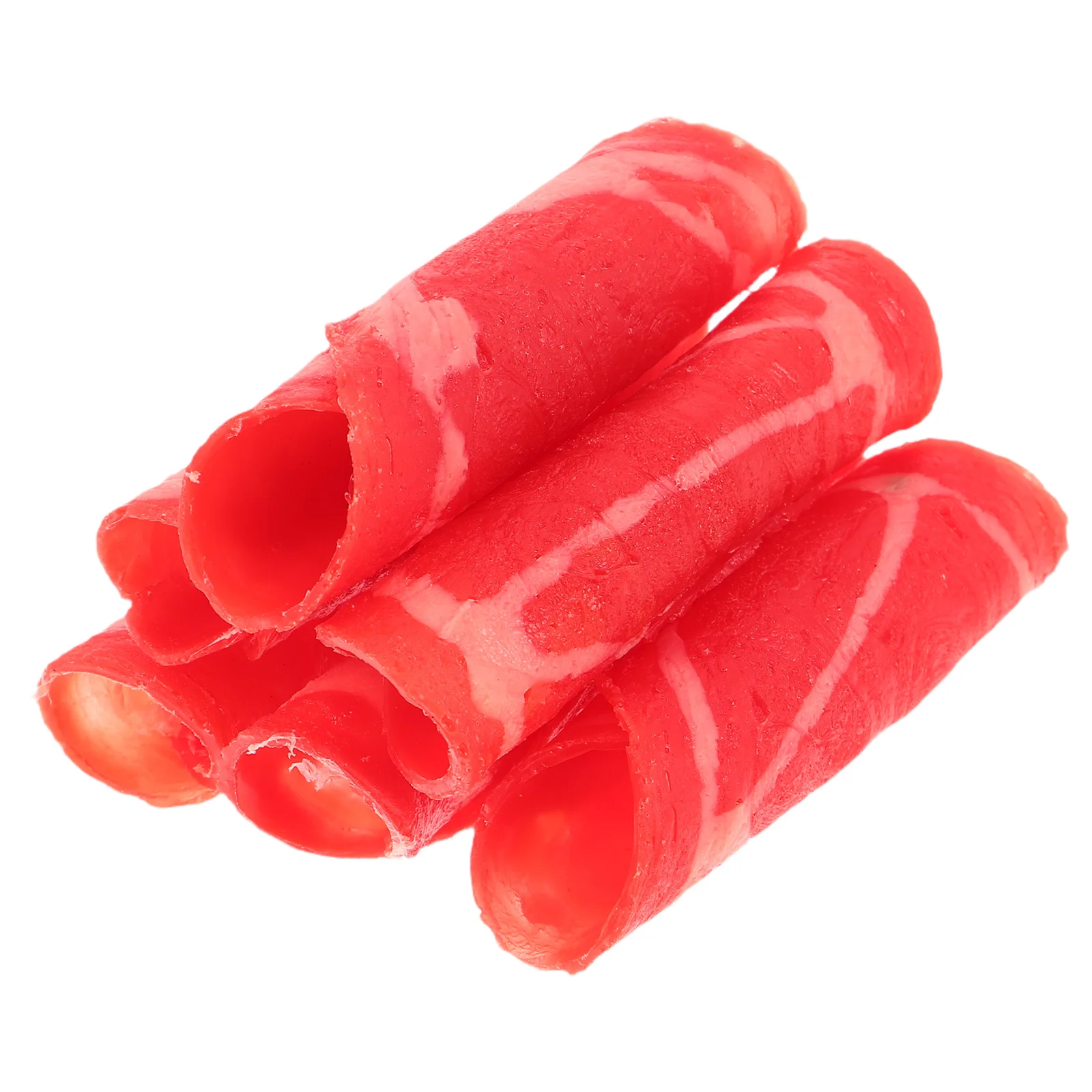 

6Pcs Realistic Faux Beef Rolls Artificial Food Props for Hotpot Restaurant Display Lifelike Texture Longterm Use