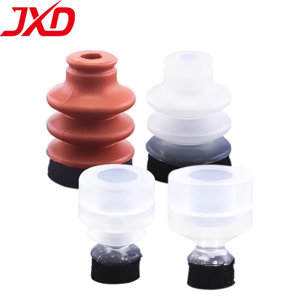JXD DP SP Series Single Double Triple Layer Black Sponge Sucker, 10mm-50mm Foam Vacuum Suction Cup for Irregular Object Handling