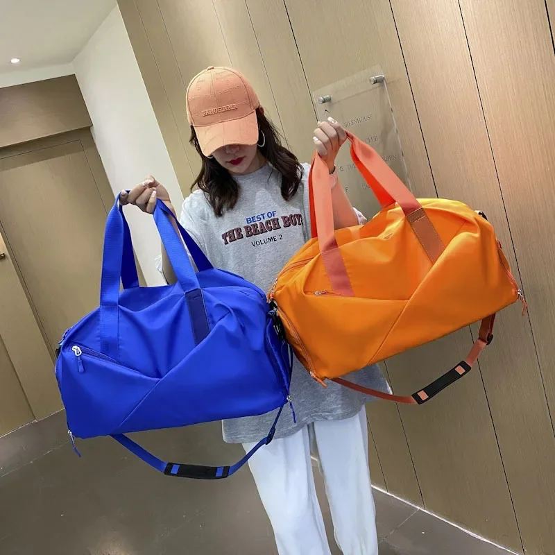 

Новая дорожная сумка большой вместимости, сумка для плавания и фитнеса, модная сумка через плечо для йоги на одно плечо, разделительный дизайн для влажной и сухой уборки