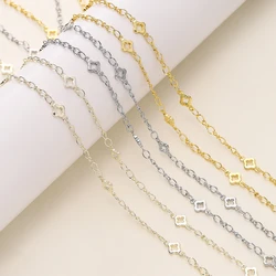 1Meter/Pack 14/18K Gold Color Plated Copper Clover Chains for Handmade DIY Necklace Bracelets Jewelry Making Accessories
