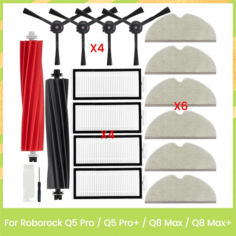 Accessories Kit For Roborock Q5 Pro / Q5 Pro+ / Q8 Max / Q8 Max+ Vacuum Cleaners Partsa83x