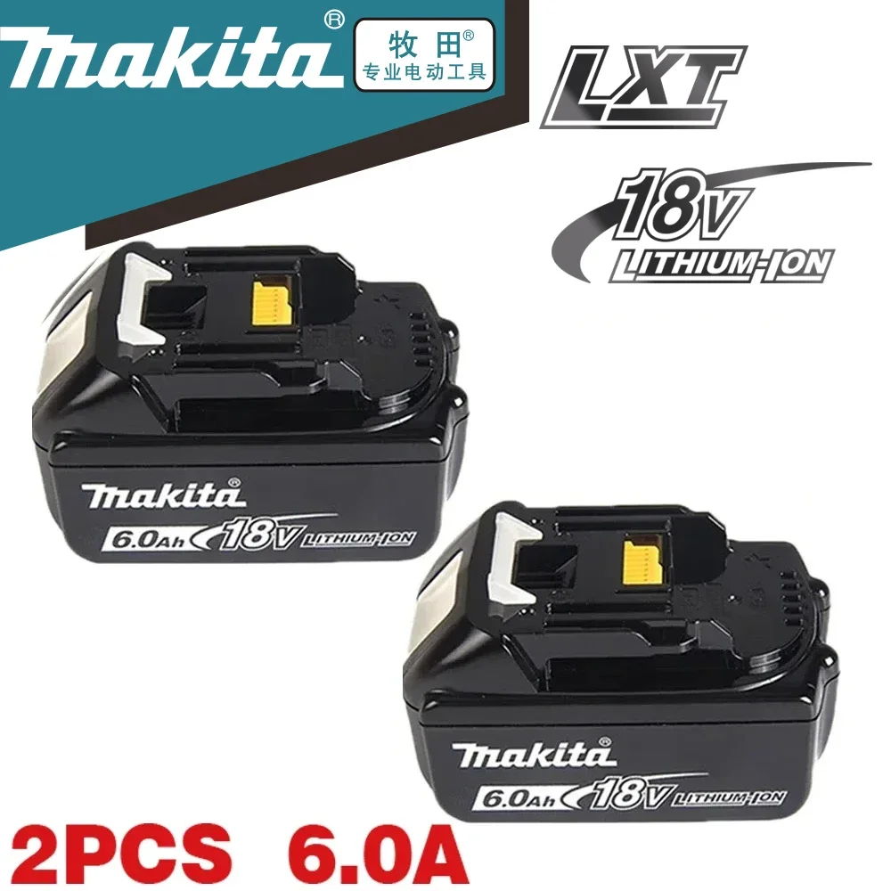 

100% Compatible Makita 18V 6.0Ah Rechargeable Power Tool Battery Lithium ion Replacement BL1830B BL1850B BL1860B BL1815 BL1840