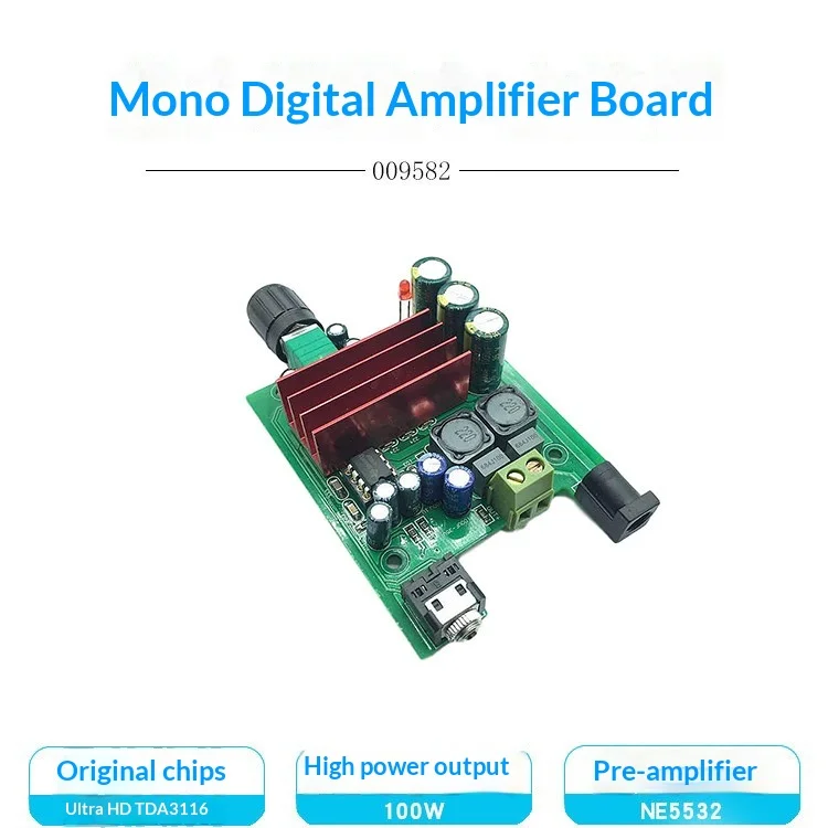 Full Band Subwoofer Amplifier Board, TPA3116D2 100W Mono Digital Audio Module
