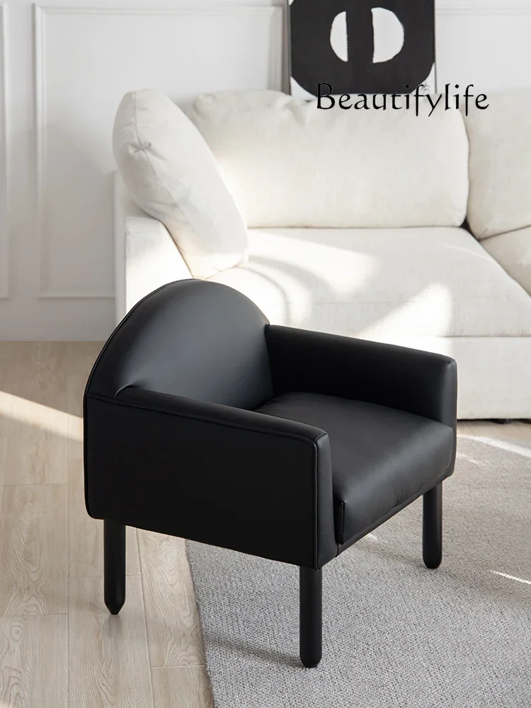 

Living Room Single Casual Leather Sofa, Quiet Style, Light Luxury, Modern Nordic Designer Minimalist