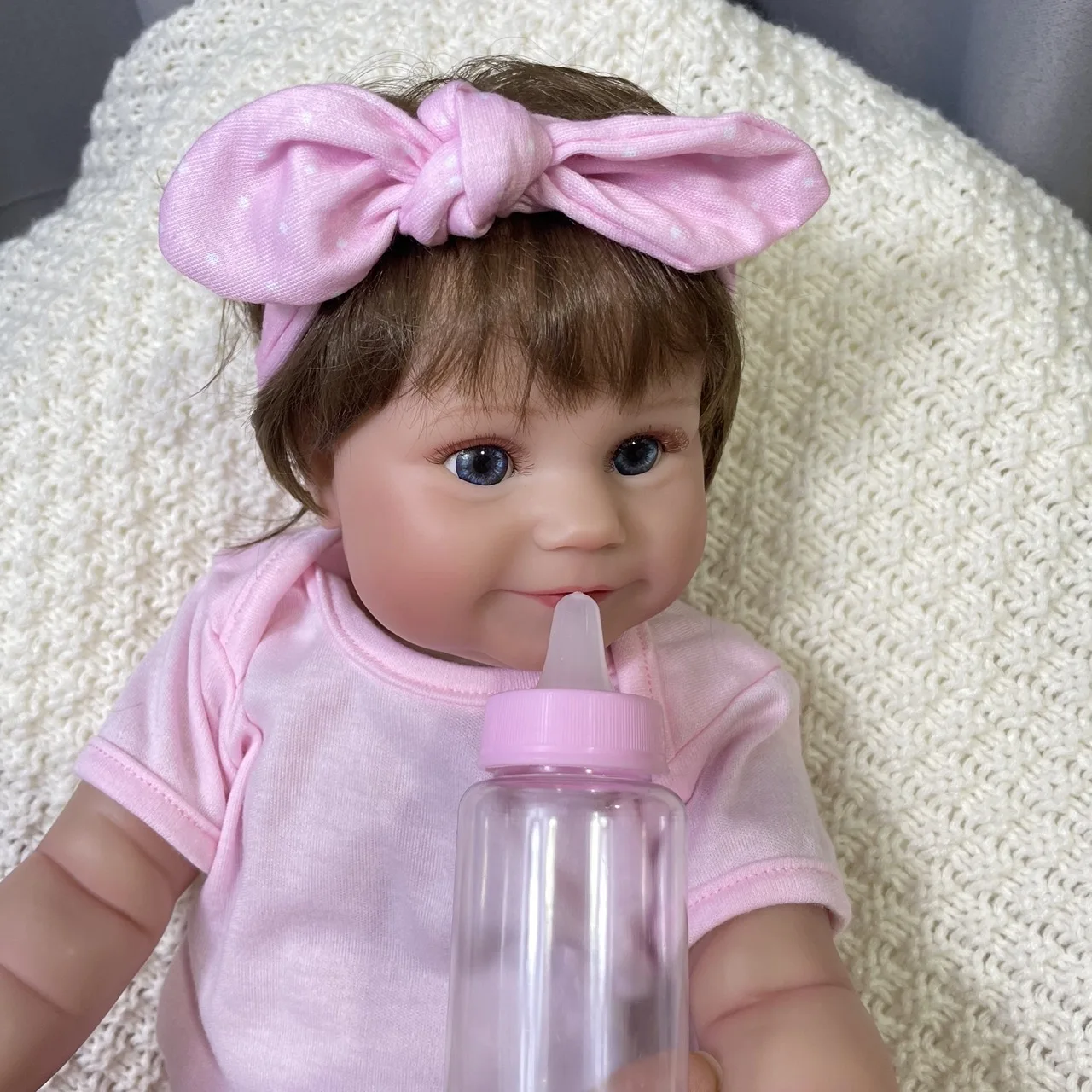 50CM Full Body Vinyl Girl Waterproof Reborn Doll Maddie Hand-Detailed Painting with Visible Veins Lifelike 3D Skin Tone Gift