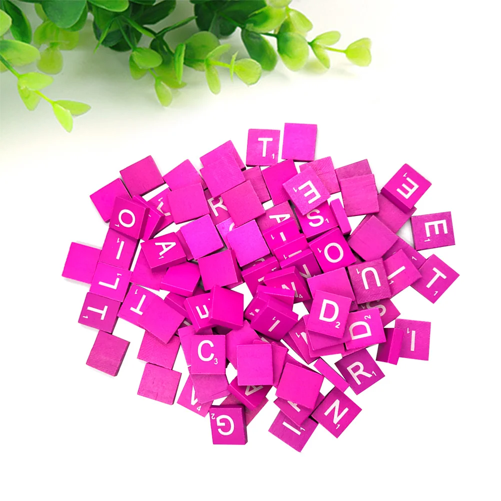 100pcs Alphabet Puzzle Wooden Cubes Natural Rosy Wood Diy Literacy Game Kids Learning Educational Craft Blocks Decor For
