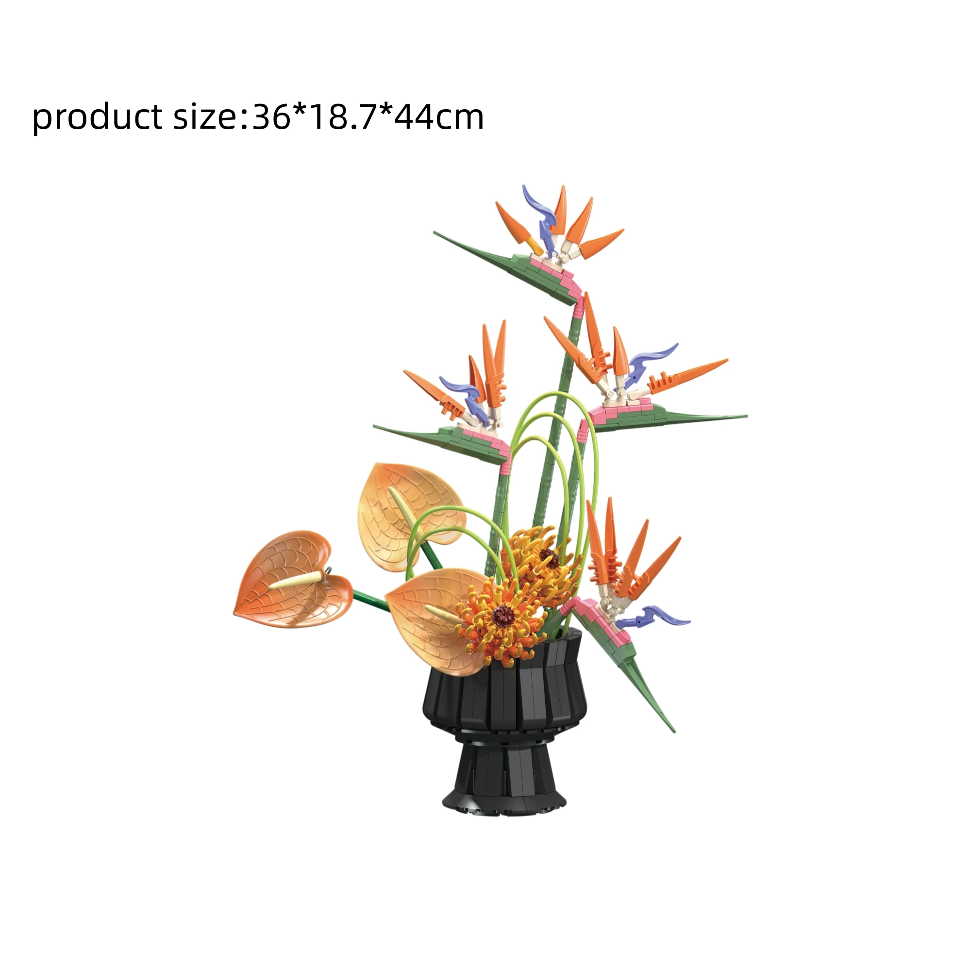 Tropical Bird of Paradise Building Block Set, Flower Series Model, Perfect for Collecting or Gifting view 6