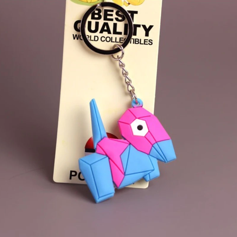 PVC製アニメポケモンキーホルダー、両面ポケットモンスターキーリング、ピカチュウフィギュアキーチェーン、キュートな飾りキーホルダー、ギフト