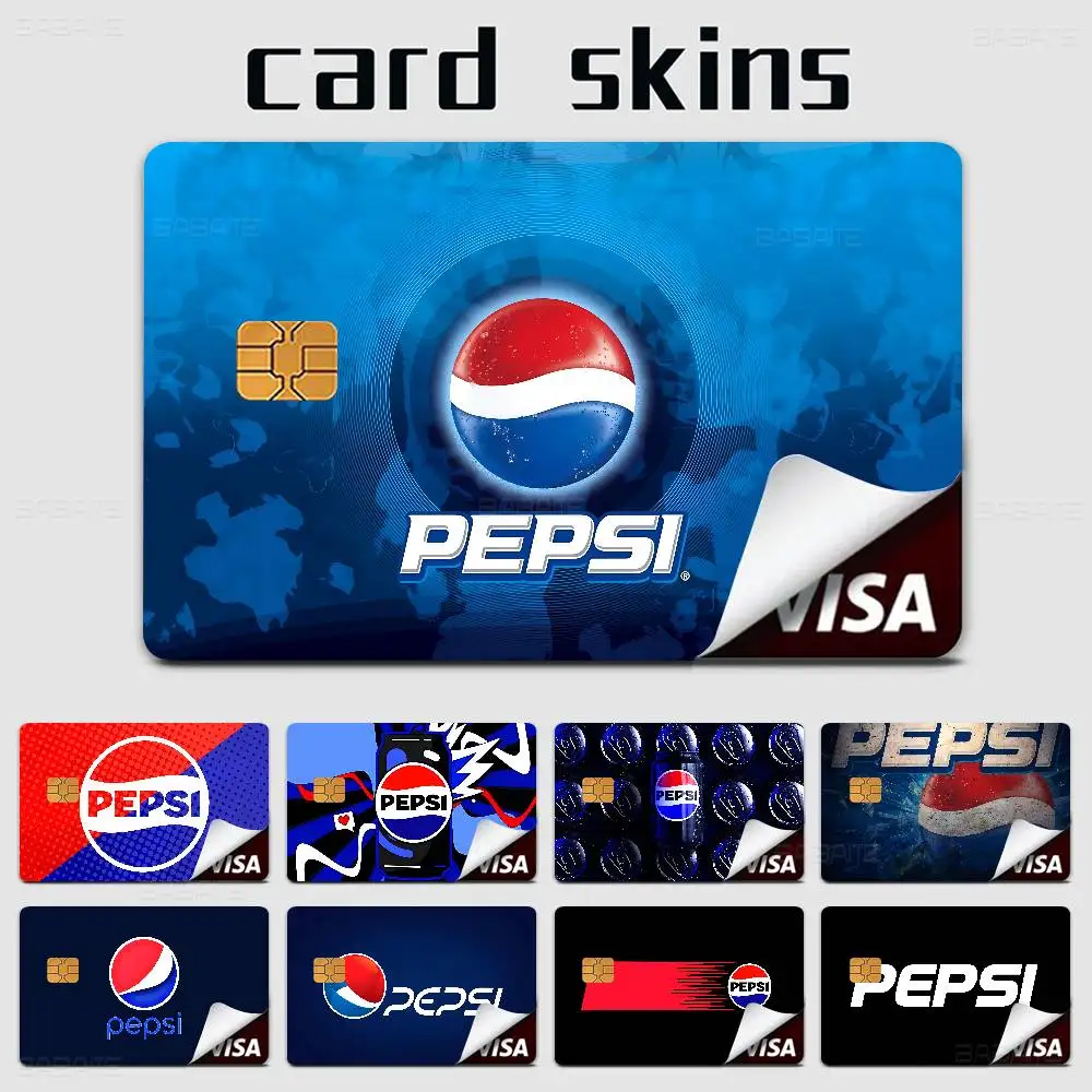 أزياء الفن طباعة P-pepsi شعار Anmie ملصق فيلم غطاء الجلد لبطاقة الائتمان بطاقة الخصم البنك الأمامية