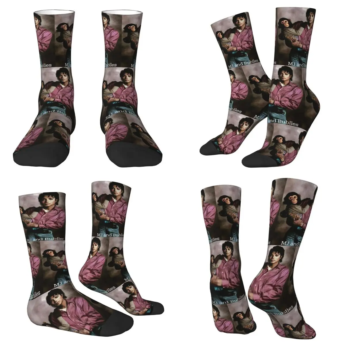 جوارب طاقم جميع المواسم مايكل جاكسون (17) جوارب مضحكة طويلة إكسسوارات للرجال والنساء هدية عيد ميلاد
