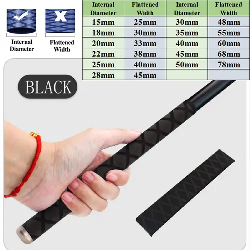 0.2M/1M Non-slip Heat Shrink Wrap Tubing Fishing Rod DIY 5 Colors Handle Insulation Waterproof Racket Handle Grip 15-50MM - Image 7