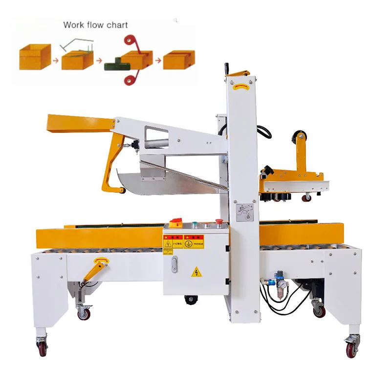 Fast Delivery Automatic Carton Sealer Machine for Cardboard Boxes Top & Bottom Tape Sealing