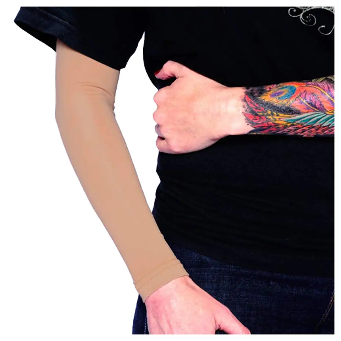 

Full Arm Sleeve for Tattoo Cover Up - UPF 50+ Sun Protection - Breathable Moisture Wicking Fabric - No Slip Grip - 1 Sleeve
