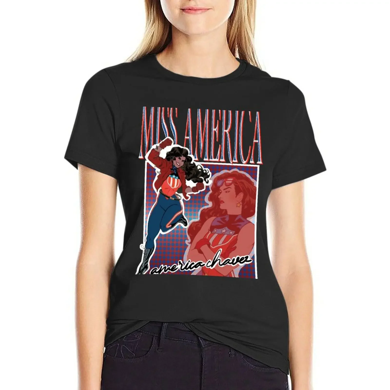 

miss america america chavez T-Shirt animal print animal print shirt for girls plain female t shirt dress Women