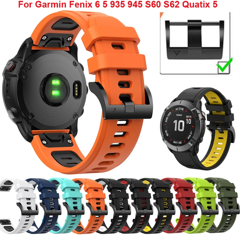 22mm Silicone Watchband Strap For Garmin Fenix 6 6 Pro Smart Watch Quick Release Wristband For Garmin Fenix 5 5 Plus 935 945 S60