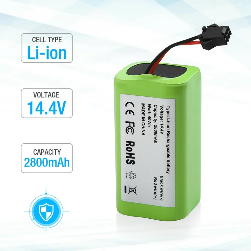 14.4V 2600mAh 18650 Li-ion Battery for Conga Excellence 990 Ecovacs Deebot N79 N79S DN622622 Eufy RoboVac 11 11S RoboVac 30 Etc.