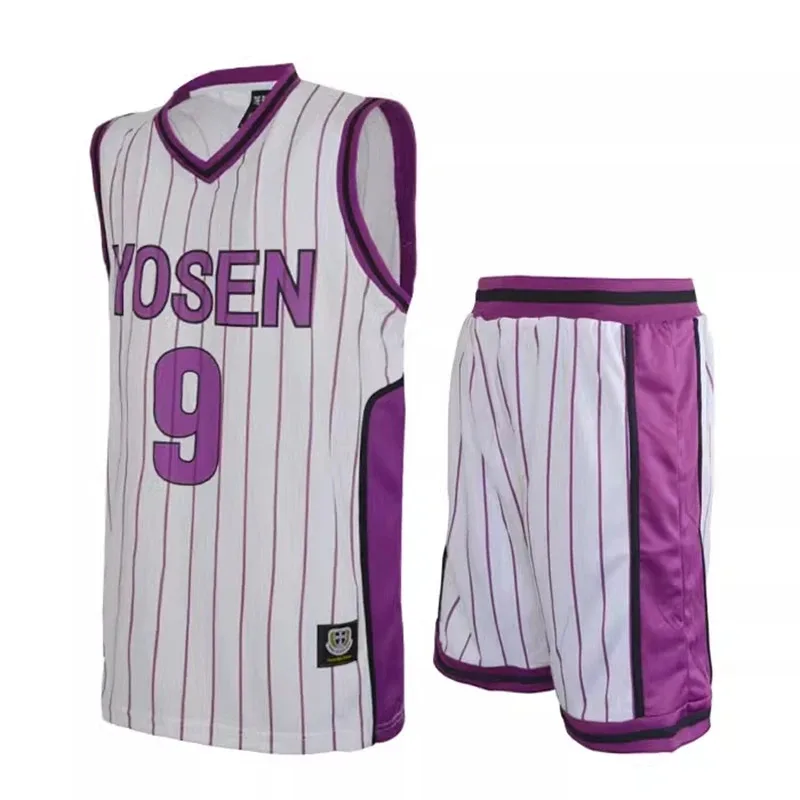Kuroko no Basuke أنيمي تأثيري Yosen سلة زي مدرسي Murasakibara Atsushi جيرسي مجموعة 9 12 ملابس رياضية التي شيرت السراويل زي