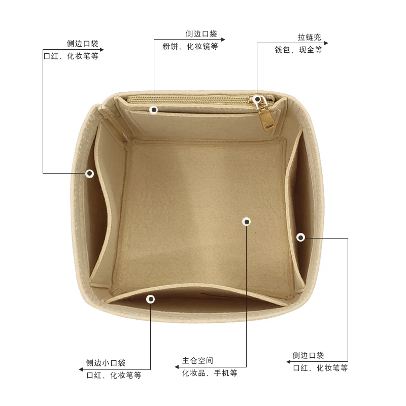 【Only Sale Inner Bag】Bag Organizer Insert For Lv Square Organiser Divider Shaper Protector Compartment