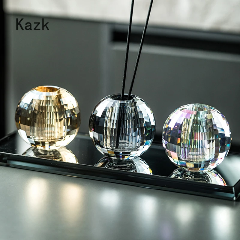 

Высококачественный хрустальный шар, диффузор, бутылка, украшение для ванной комнаты, ароматерапия, стеклянный ароматический диффузор, домашнее ведро для хранения ватных тампонов