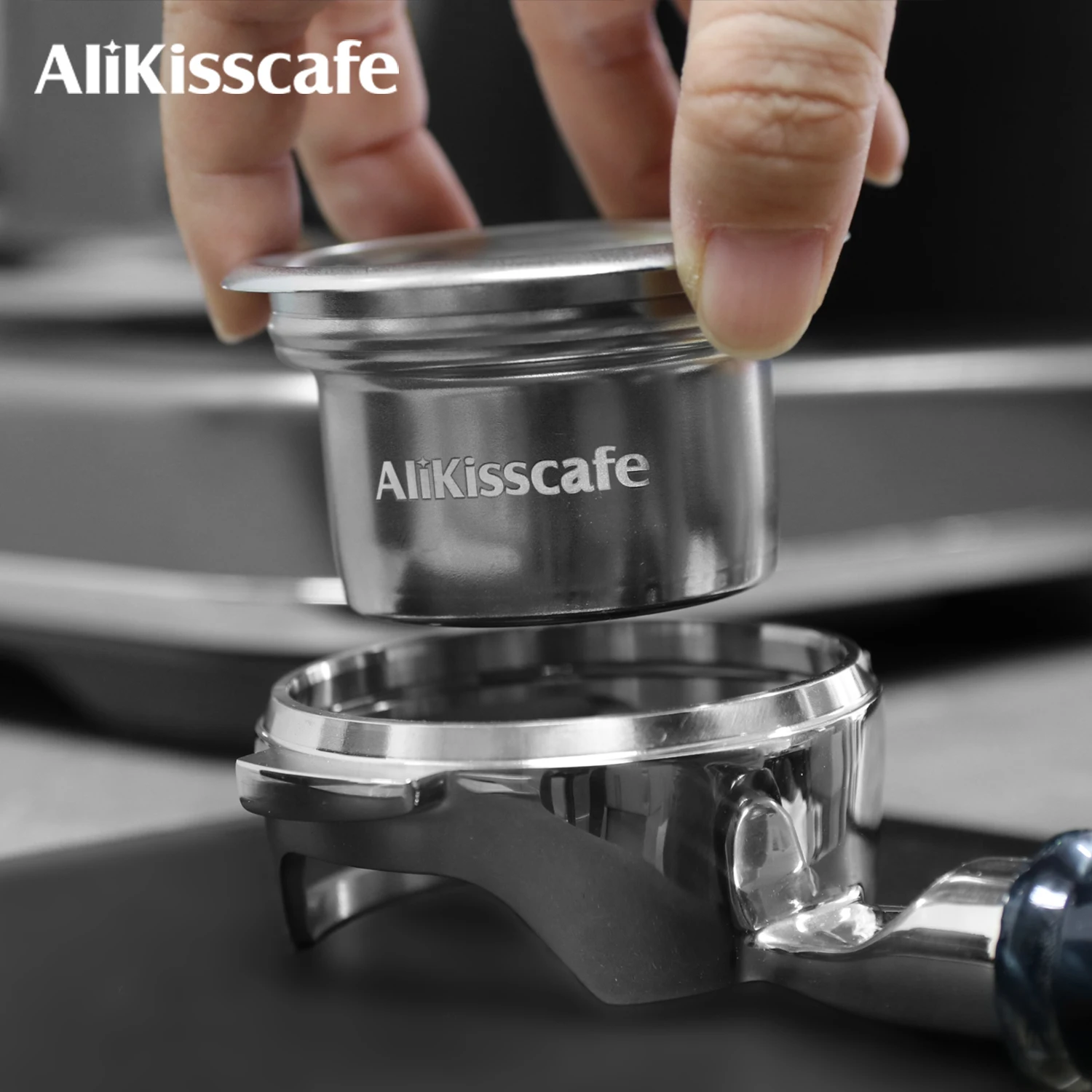 

AliKisscafe 58 мм до 49 мм понижающая корзина для фильтра, комплект трамбовки для бездонного портафильтра, аксессуары для эспрессо, инструменты для бариста