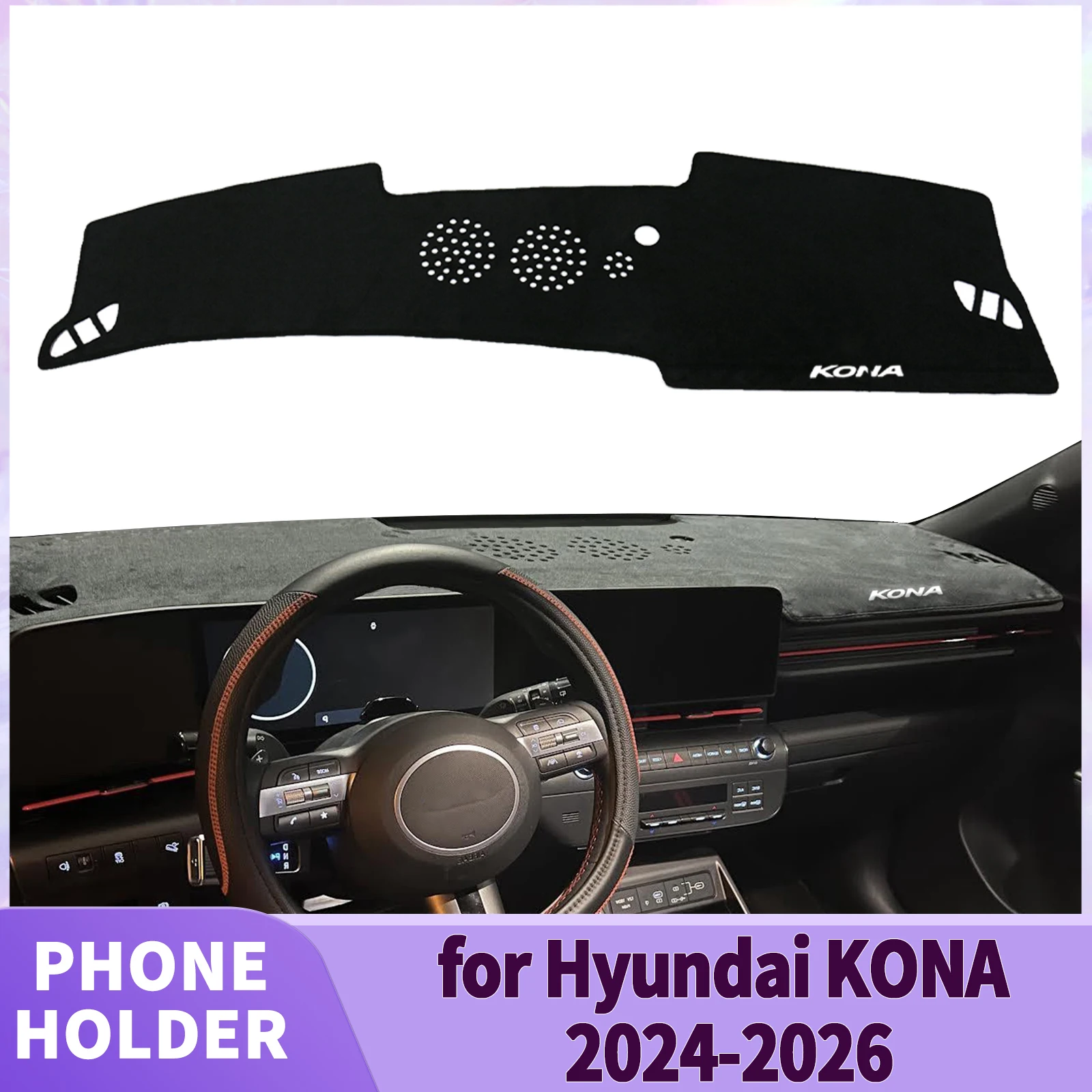

fit for 2024 2025 2026 Hyundai KONA Electric EV Dashmat Car Accessories DashMat Sunshade Dashboard Cover Pad Protective Carpet