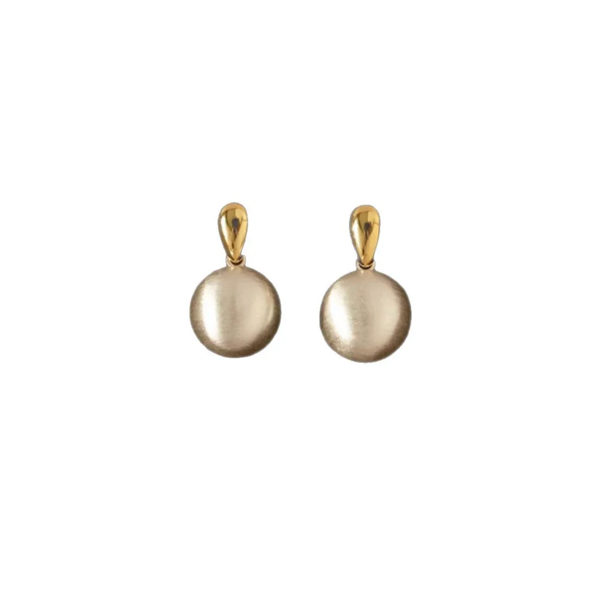 Stylish Gold & Silver Brushed Ball Pendant Earrings for Women