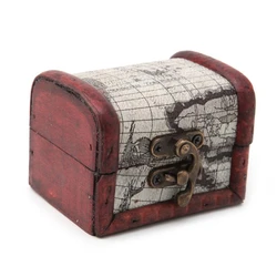Top Quality Wooden Pirate Map Jewellery Storage Box Case Holder Vintage Treasure Chest MAY-24B