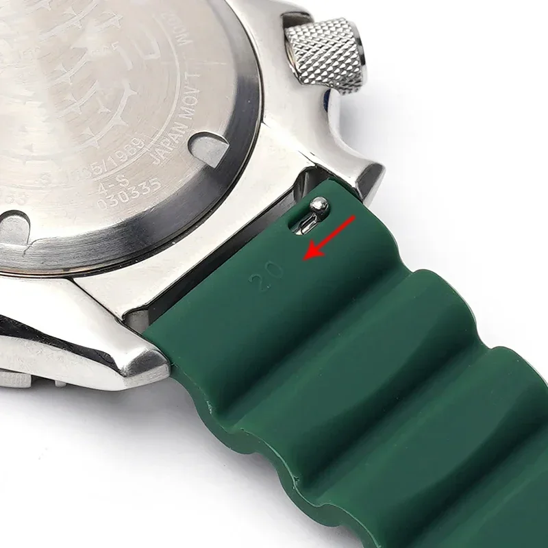 CxdCorrea de silicona de alta resistencia 20mm 22mmDiving pulsera deportiva impermeable para Omega Longines Seiko correa de reloj de abulón enlatado