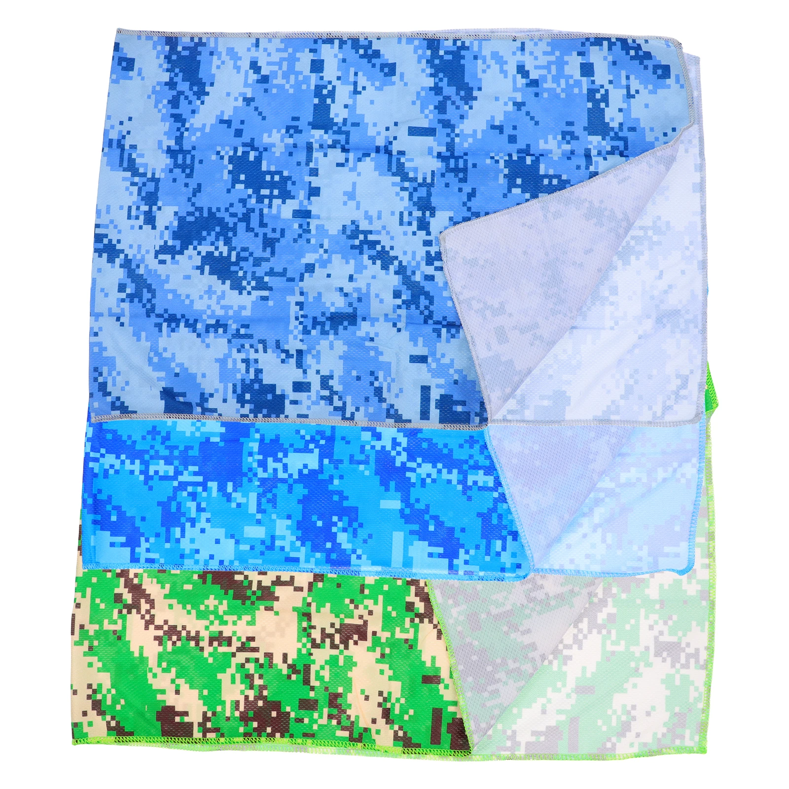 

3 Pcs Quick Dry Towel Super Thin Breathable Absorbent Cooling Fabric Blue Camouflage Golf Training Yoga Summer Outdoor