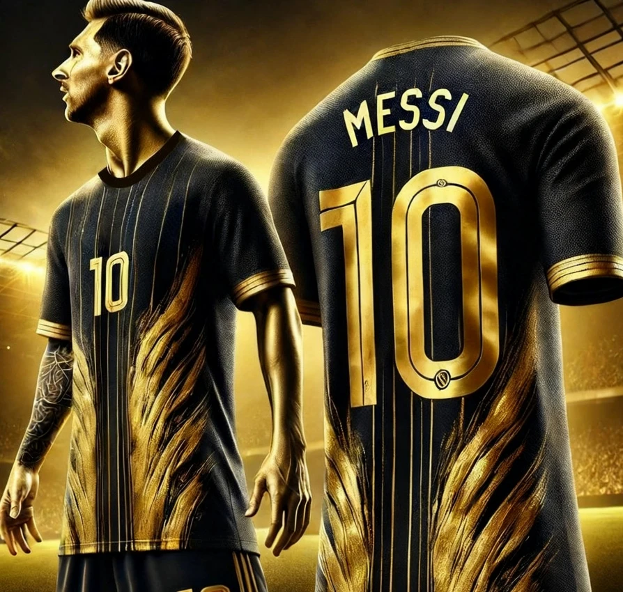 2025 حار بيع موضة جديدة ميسي تي شيرت رجالي الصيف التجفيف السريع التدريب في الهواء الطلق ملابس رياضية مروحة سلسلة رداء علوي غير رسمي