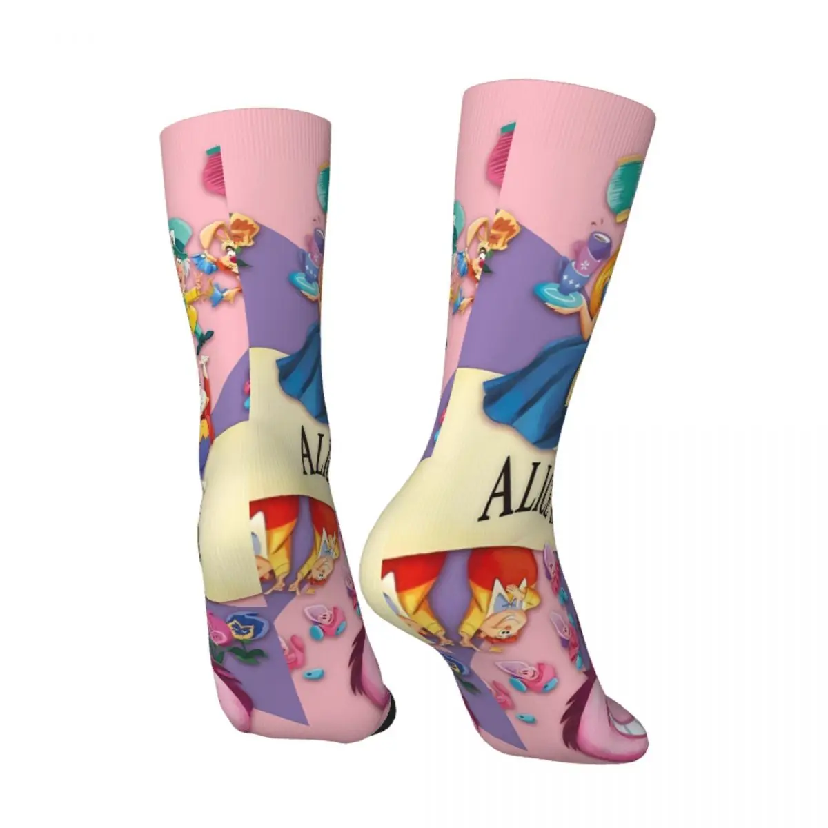 Alice In Wonderland Cheshire Cat Alice Stockings Design Funny Socks Autumn Anti Bacterial Socks Men Running Sports Quality Socks - Image 4