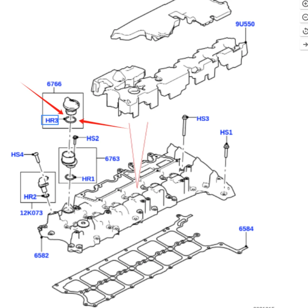 

Suitable for Range Rover Evoque Discovery Motor Oil filler cap seal ring LR073781
