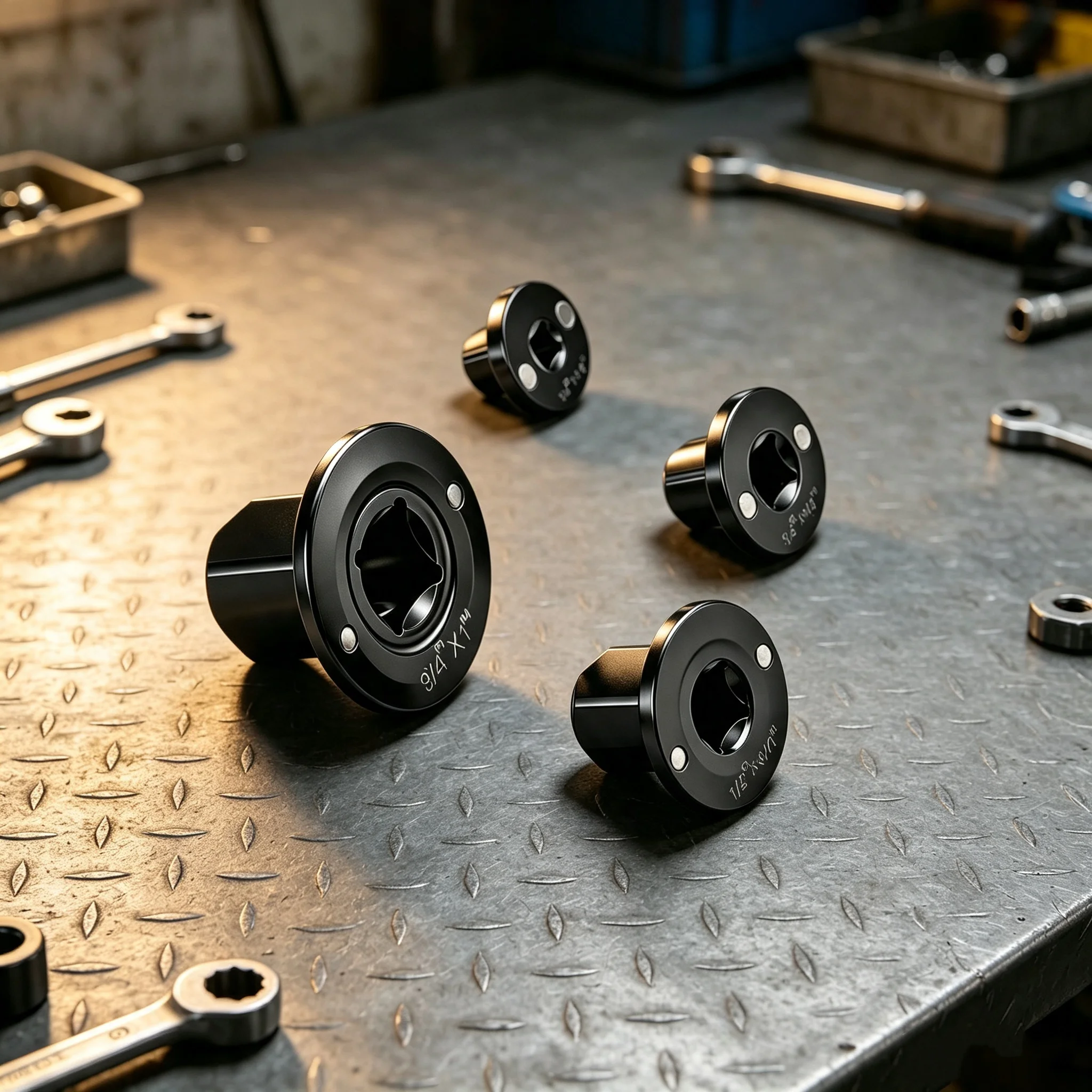 4-teiliges Niederprofil-Schlagschrauber-Adapter-Set, Schlankes Steckschlüssel-Reduzierer-Kit für Enge Abstände bei Autoreparaturen (1/4", 3/8", 1/2", 3/4") – Detail 3