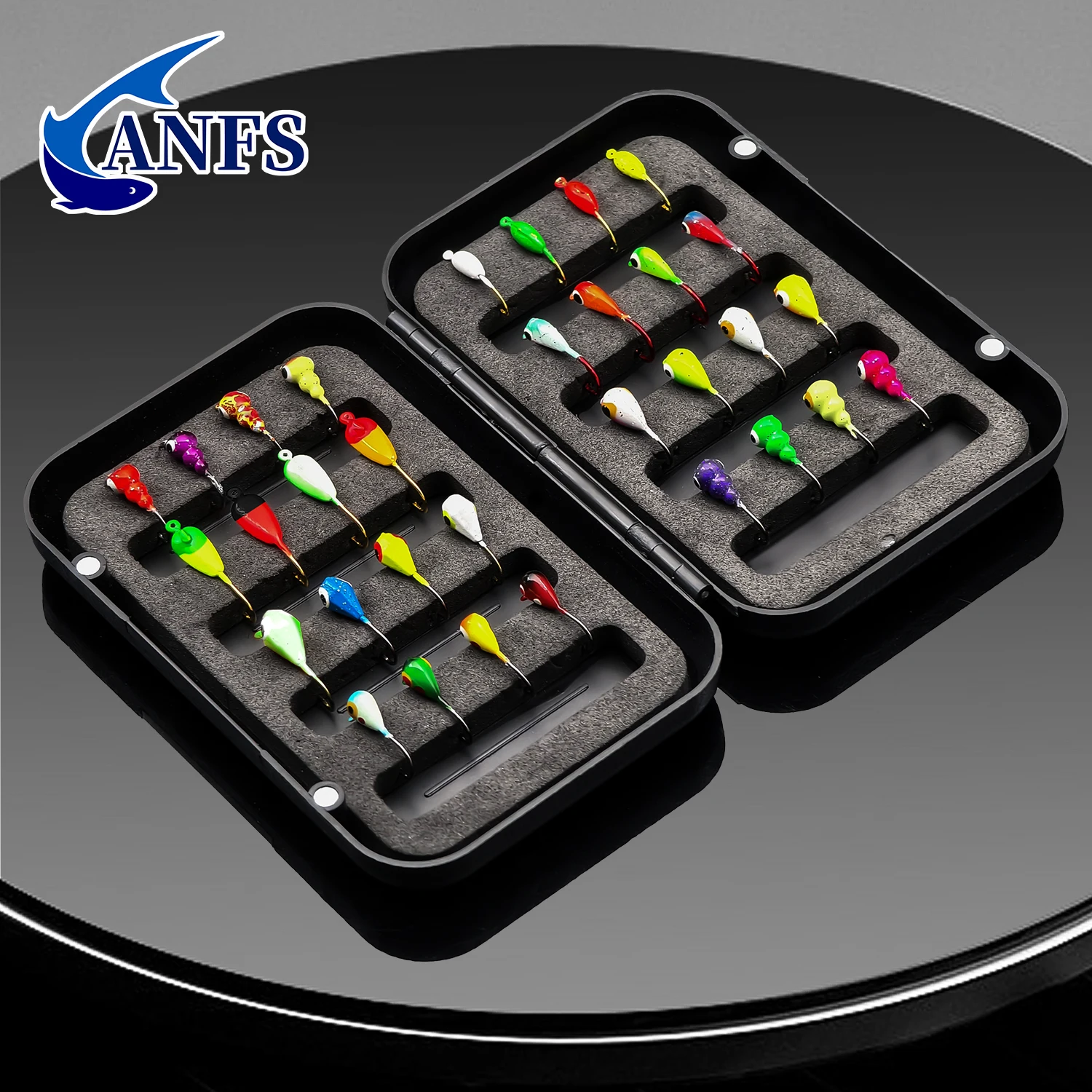 ANFS 8 قطعة/32 قطعة مجموعة طعوم صيد الأسماك على الجليد - طعوم صناعية صلبة، خطافات طعم غرق، ملحقات لبايك، صيد جثم