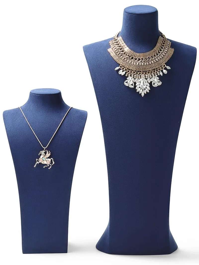 

Подставка для ювелирных изделий, держатель для ожерелья, манекен, бюст для бутика, витрина, синий кулон, демонстрационная стойка