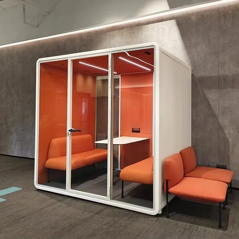 Easy Assemble 1-4 Person Meeting Room Acoustic Pod Conference Solution For Workshop Gym Soundproof Portable Durable Modular Desi