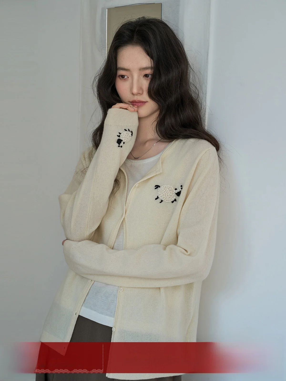 

Женский вязаный кардиган MoZao в корейском стиле, ручной работы, с цветочным узором, на одной пуговице, универсальная верхняя одежда, весна 2026