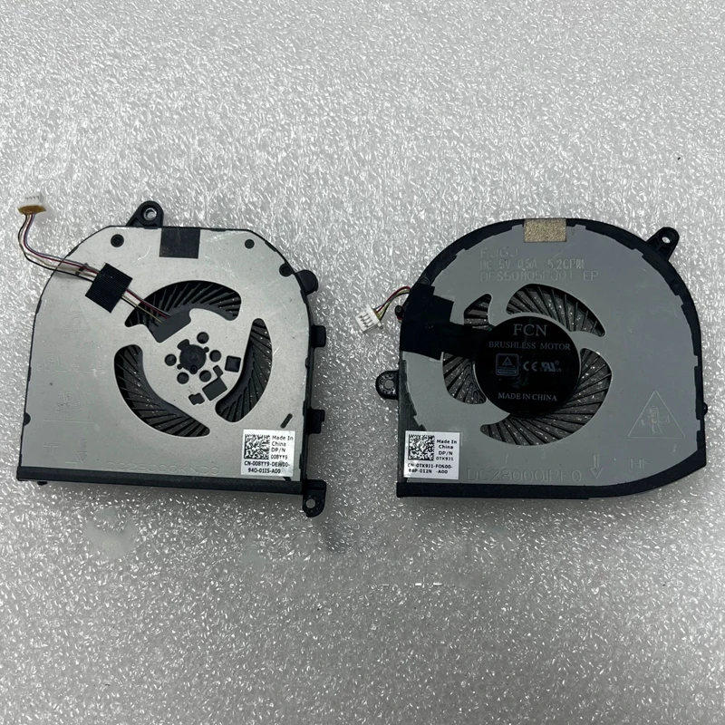 008YY9 0TK9J1 New Original For DELL XPS 15 9570 Precision 5530 CPU Cooling Fan GPU Cooler 08YY9 CN-008YY9 TK9J1 CN-0TK9J1 Tested