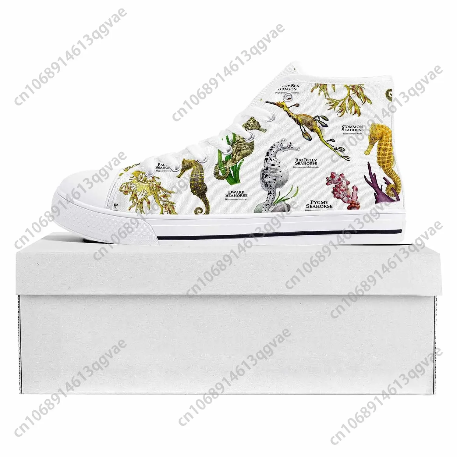 Seahorse Ocean Series High Top High Quality Sneakers Mens Womens Teenager Canvas Sneaker Casual Couple Shoes Custom Made Shoe