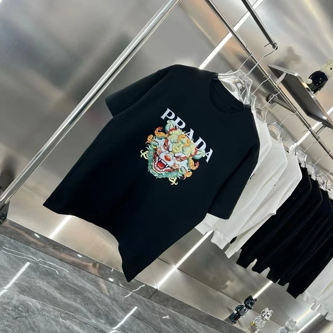 Summer Short Sleeve New Trendy Brand  Limited Edition Casual Letter Men's Fashion Printed T-shirt Loose Cotton Short Sleeve