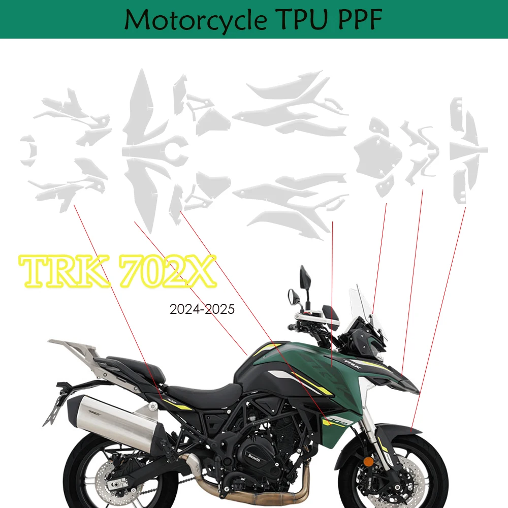 

TPU PPF For BENELLI TRK 702X 2024+ Protective Flim TRK 702X 2025 Anti-scratch Protect Motorcycle GLOSSY MATTE Paint Protection
