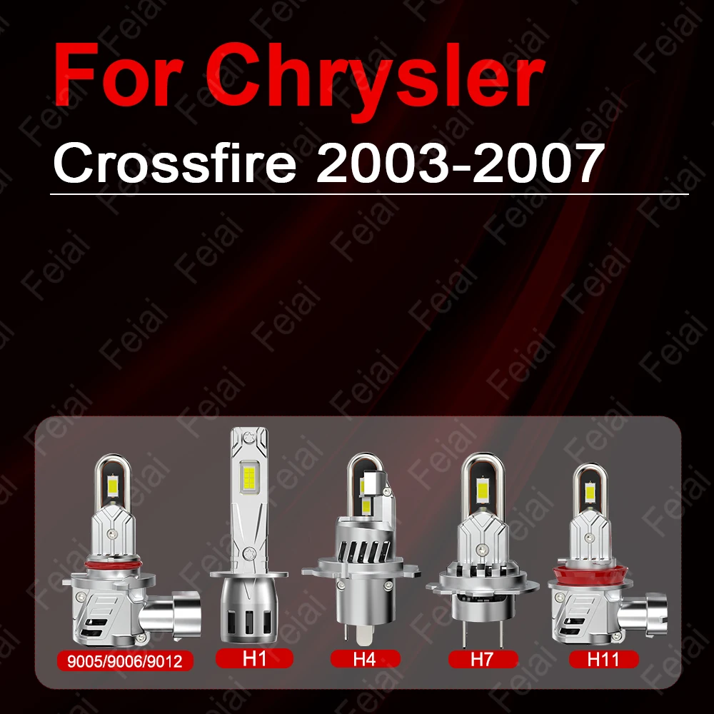 LED Headlight Light Bulb For Chrysler Crossfire Accessories 2003 2004 2005 2006 2007 Crossfire Car Headlights 6000K White 12V
