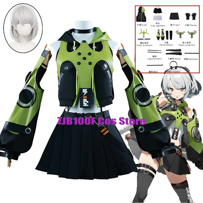 ss23Zenless منطقة صفر لعبة تأثيري حلي موحدة الدعامة أنبي ديمارا شعر مستعار سماعة مجموعة حفلة اللعب الزي ل Wo #2