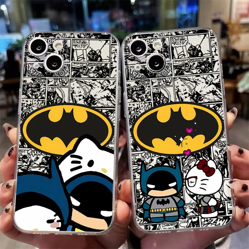 Cartoon B-bat-man Phone case for iPhone 16 15 14 13 12 11 Plus Pro ProMax 13 12 Mini X XS Max XR 7 8 SE cases