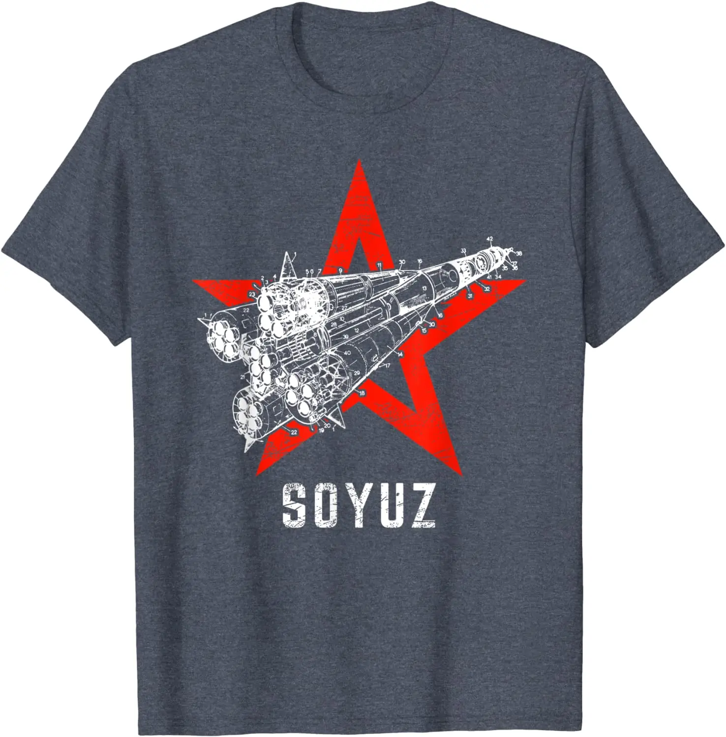 Russia Communism Soviet Union Space Program Soyuz Rocket T Shirt. Short Sleeve 100% Cotton Casual T-shirts Loose Top Size S-3XL